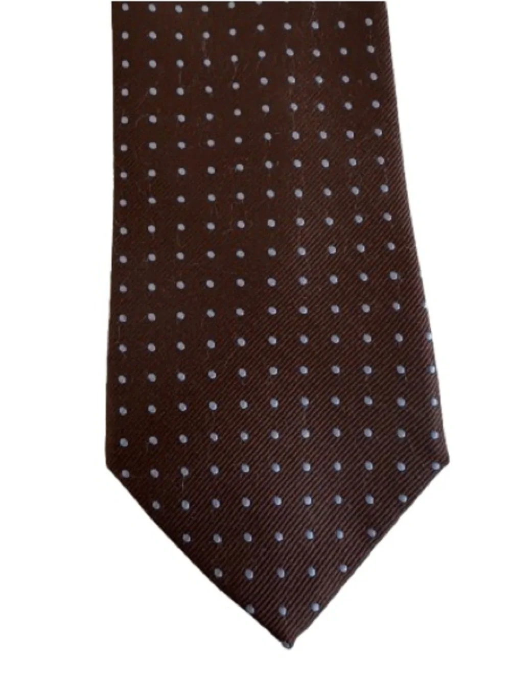 Merona Brown with Blue Microdot Design Silk Men's Tie for Office/Dress Occasion
